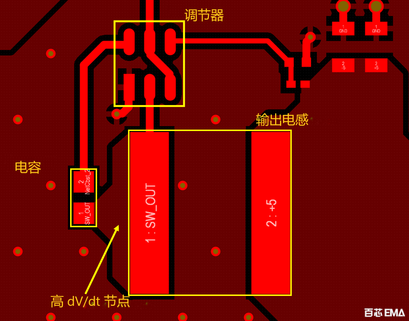 dV/dt 节点可能负责 PCB 布局周围的噪声耦合